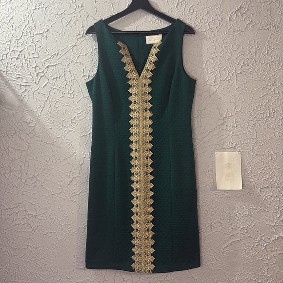 Pappagallo The Brooke Dress Kelly Green 8 Sleeveless Jewel Neck Above The Knee - Picture 3 of 11